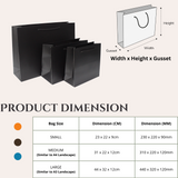 Black Matt Laminated Paper Bags with Rope Handles | Large - 440x320x120mm