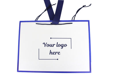 Custom Printed Matt Laminated Gift Bags with Ribbon | Blue | Large  -  440x320x120mm