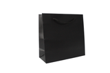 Custom Printed Matt Laminated Gift Bags with Ribbon | Plain Black | Small - 230x220x90mm