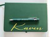 Personalised Faux Leather Notebook Journal | Custom A5 Journal with Matching Pen | Ideal Gift