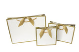 Gold Edge Matt Laminated Luxury Gift Bags with Ribbon | Medium - 310x220x120mm