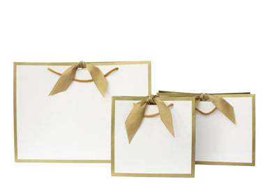 Gold Edge Matt Laminated Luxury Gift Bags with Ribbon | Large -  440x320x120mm