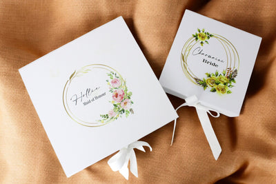 Personalised Wedding Gift Box with Name – UV Printed, Magnetic Closure & Ribbon