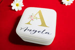 Personalised Jewellery Box – Compact Travel Jewellery Case with Name & Initial