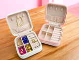 Personalised Jewellery Box – Compact Travel Jewellery Case with Name & Initial