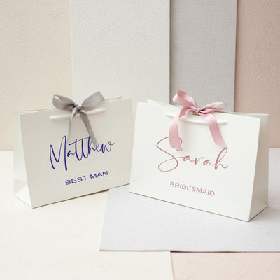 Luxury Personalised Bridesmaid Gift Bag | Custom Wedding Party Gift Bag UK | Keepsake Bag