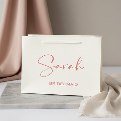 Luxury Personalised Bridesmaid Gift Bag | Custom Wedding Party Gift Bag UK | Keepsake Bag
