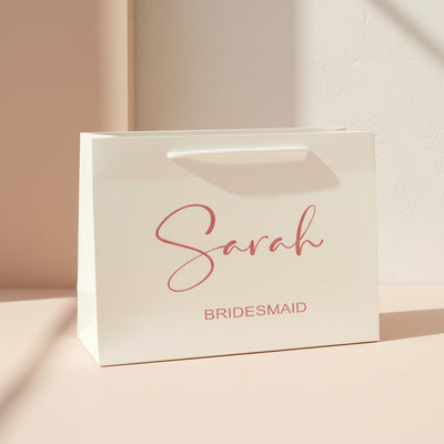 Luxury Personalised Bridesmaid Gift Bag | Custom Wedding Party Gift Bag UK | Keepsake Bag