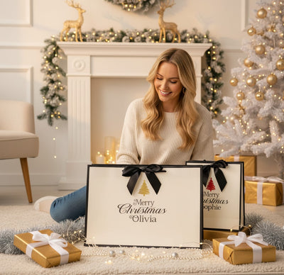 Minimalist Personalised Christmas Gift Bag | Premium Holiday Gifting