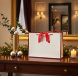 Red Trim Matt Laminated Luxury Gift Bags with Ribbon | Large  -  440x320x120mm