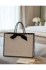 Black Edge Matt Laminated Luxury Gift Bags with Ribbon | Medium - 310x220x120mm