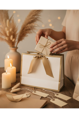 Gold Edge Matt Laminated Luxury Gift Bags with Ribbon | Medium - 310x220x120mm