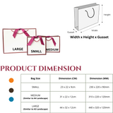 Burgundy Edge Matt Laminated Luxury Gift Bags with Ribbon | Small - 230x220x90mm