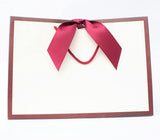 Burgundy Edge Matt Laminated Luxury Gift Bags with Ribbon | Medium - 310x220x120mm