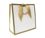 Gold Edge Matt Laminated Luxury Gift Bags with Ribbon | Small 230x220x90mm