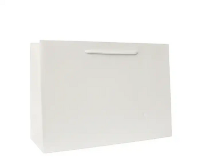 White Matt Laminated Paper Bags with Rope Handles | Medium - 310x220x120mm