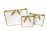 Gold Edge Matt Laminated Luxury Gift Bags with Ribbon | Small 230x220x90mm