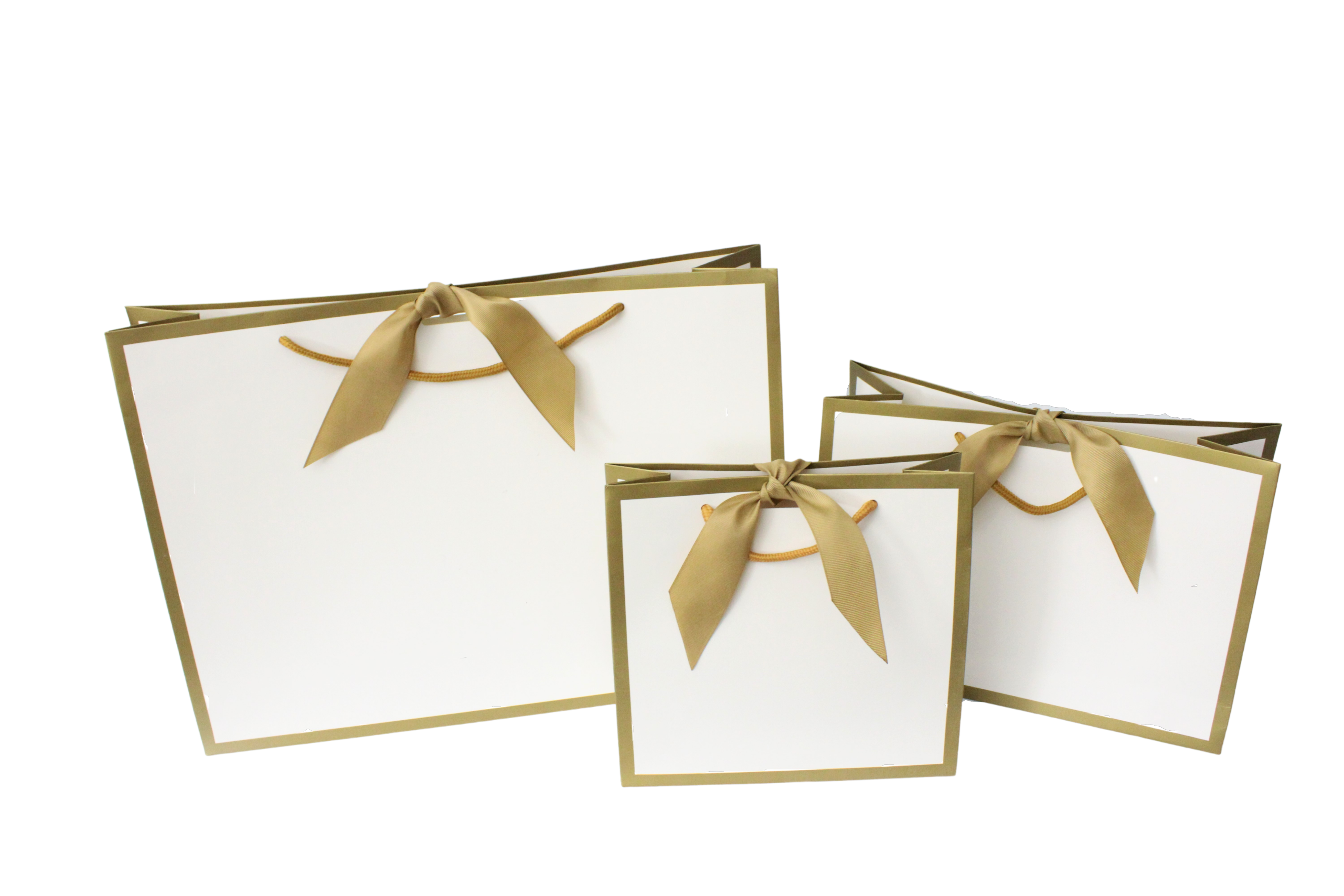 Gold Edge Matt Laminated Luxury Gift Bags with Ribbon | Large -  440x320x120mm