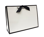 Black Edge Matt Laminated Luxury Gift Bags with Ribbon | Large  -  440x320x120mm