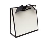 Black Edge Matt Laminated Luxury Gift Bags with Ribbon | Small - 230x220x90mm