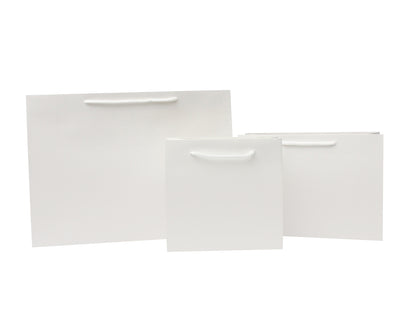 White Matt Laminated Paper Bags with Rope Handles | Large 440x320x120mm