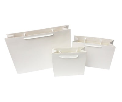 White Matt Laminated Paper Bags with Rope Handles | Large 440x320x120mm