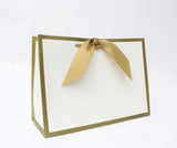 Gold Edge Matt Laminated Luxury Gift Bags with Ribbon | Medium - 310x220x120mm